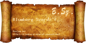 Blumberg Szeráf névjegykártya